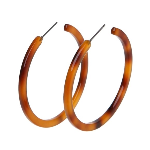Jewelry - 5/$15 Acrylic Tortoise Shell Hoop Fashion Earrings